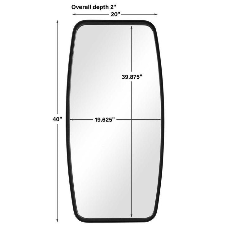 Casa Bella Living Thick Matte Black Metal Band Framed Mirror