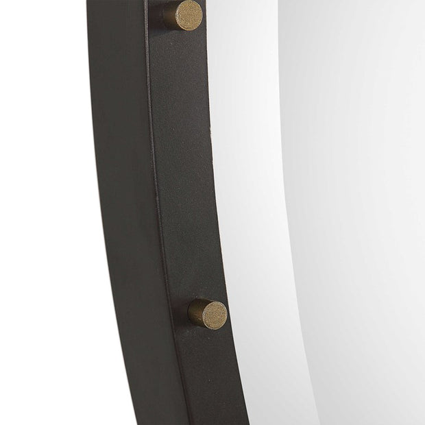 Uttermost Benedo Rustic Black Iron with Antique Gold Round Mirror