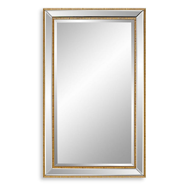 Casa Bella Living Beveled Mirror With Gold Beading