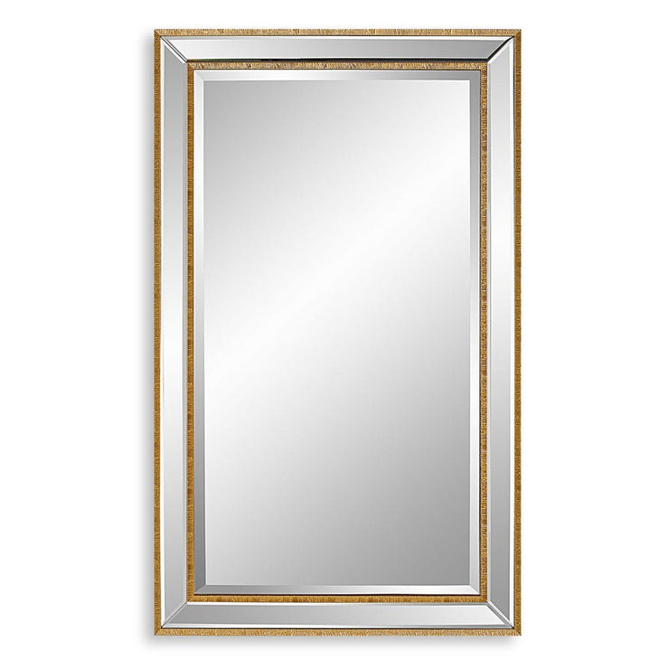Casa Bella Living Beveled Mirror With Gold Beading