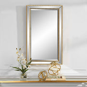 Casa Bella Living Beveled Mirror With Gold Beading