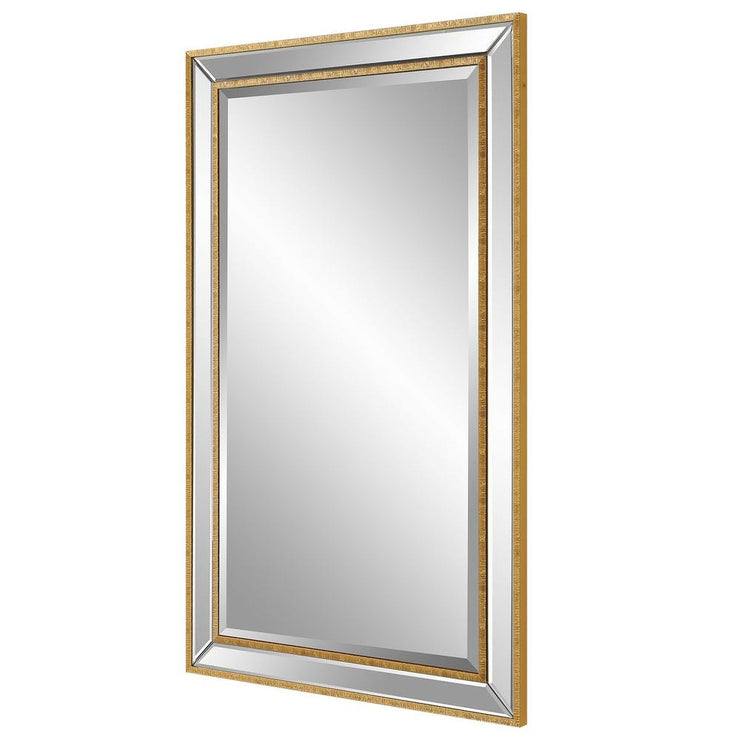 Casa Bella Living Beveled Mirror With Gold Beading