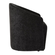 Uttermost Harbor Charcoal Black Velvet Barrel Back Dining Chair with Rolling Casters