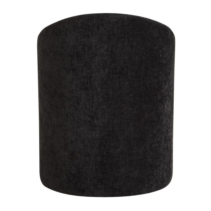 Uttermost Harbor Charcoal Black Velvet Barrel Back Dining Chair with Rolling Casters