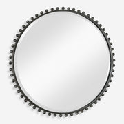 Uttermost Taza Distressed Black Iron Round Mirror