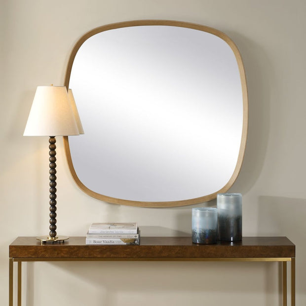 Uttermost Novell Natural Finish Pinewood Framed Round Mirror
