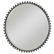 Uttermost Taza Distressed Black Iron Round Mirror