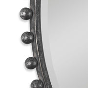 Uttermost Taza Distressed Black Iron Round Mirror