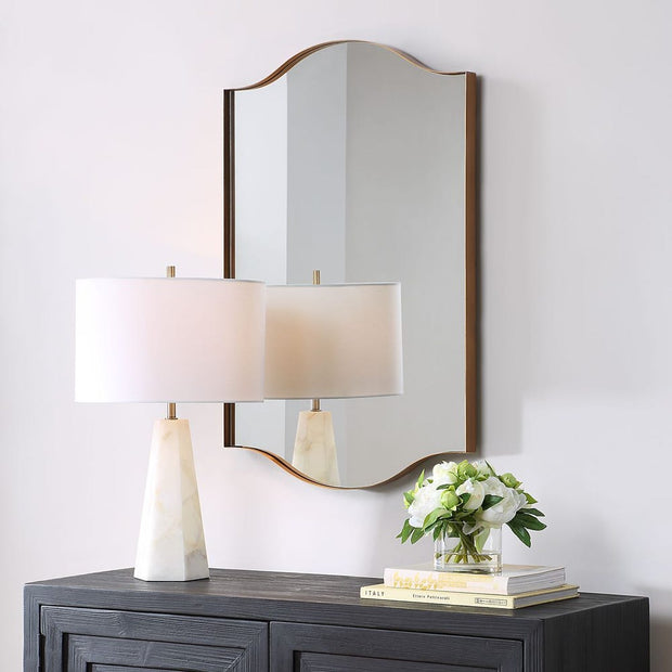 Casa Bella Living Warm Brushed Gold Gracefully Arched Mirror