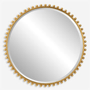 Uttermost Taza Gold Leaf Iron Round Mirror
