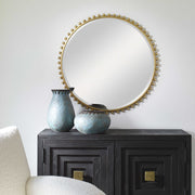 Uttermost Taza Gold Leaf Iron Round Mirror