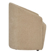 Uttermost Harbor Flax Velvet Barrel Back Dining Chair with Rolling Casters