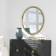 Uttermost Taza Gold Leaf Iron Round Mirror