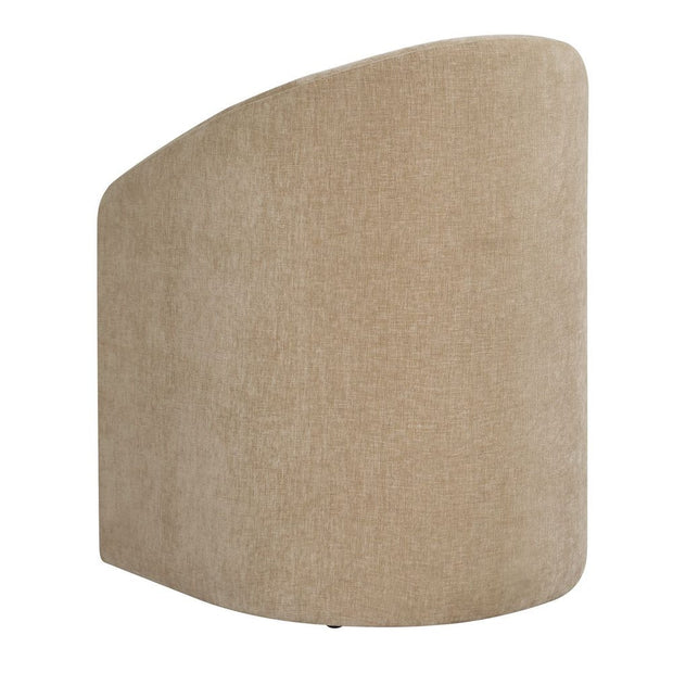 Uttermost Harbor Flax Velvet Barrel Back Dining Chair with Rolling Casters