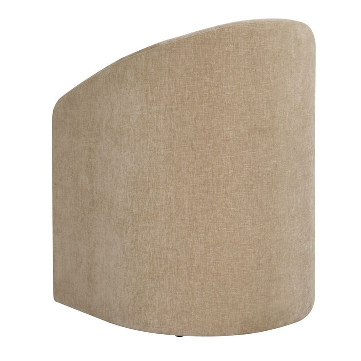 Uttermost Harbor Flax Velvet Barrel Back Dining Chair with Rolling Casters