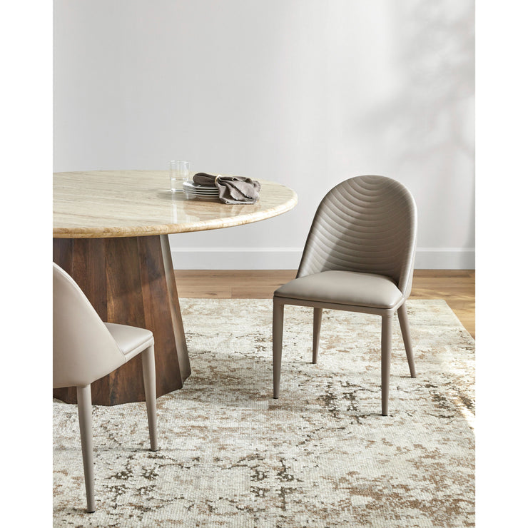 Surya Lacey Modern Beige Faux Leather Set of 2 Dining Chairs
