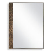 Uttermost Hanover Emperador Brown Marble Mirror With Golden Bronze Iron Frame