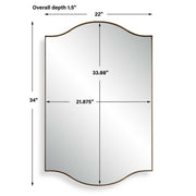 Casa Bella Living Warm Brushed Gold Gracefully Arched Mirror