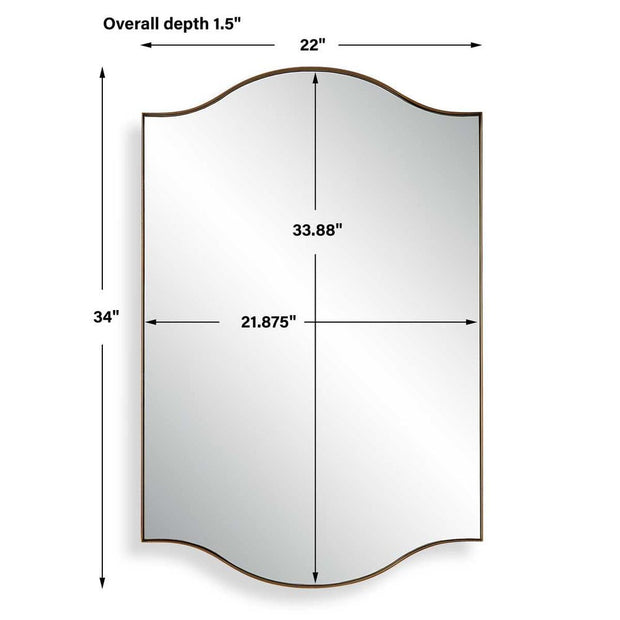 Casa Bella Living Warm Brushed Gold Gracefully Arched Mirror