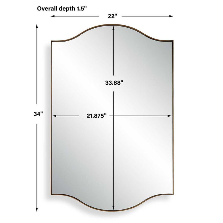 Casa Bella Living Warm Brushed Gold Gracefully Arched Mirror