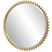 Uttermost Taza Gold Leaf Iron Round Mirror