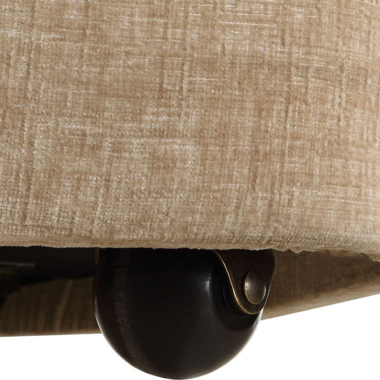 Uttermost Harbor Flax Velvet Barrel Back Dining Chair with Rolling Casters