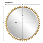 Uttermost Taza Gold Leaf Iron Round Mirror
