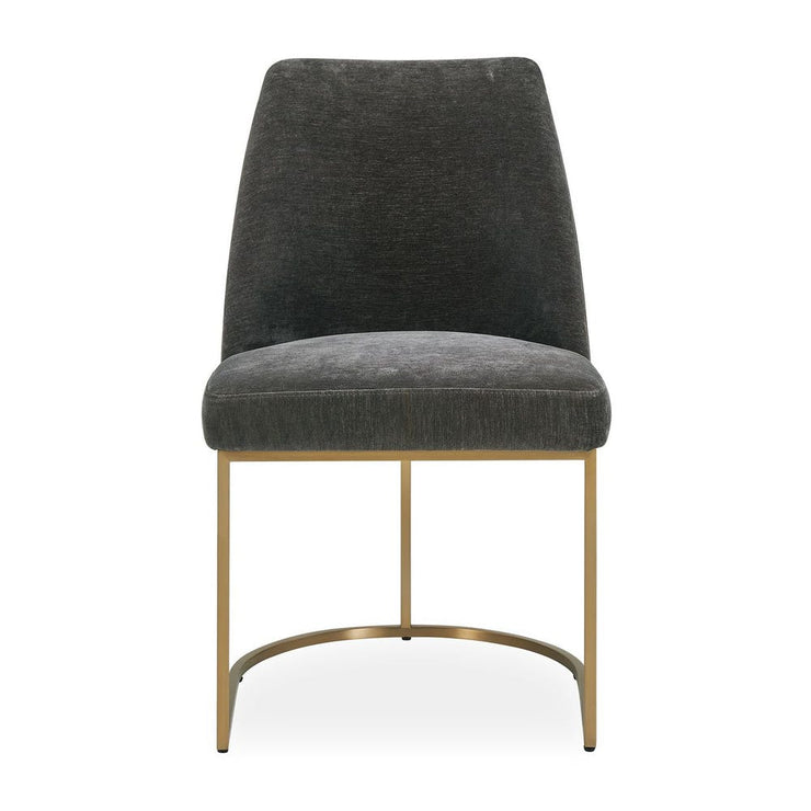 Uttermost Hanni Charcoal Velvet Dining Chair with Curved Steel Frame