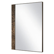 Uttermost Hanover Emperador Brown Marble Mirror With Golden Bronze Iron Frame