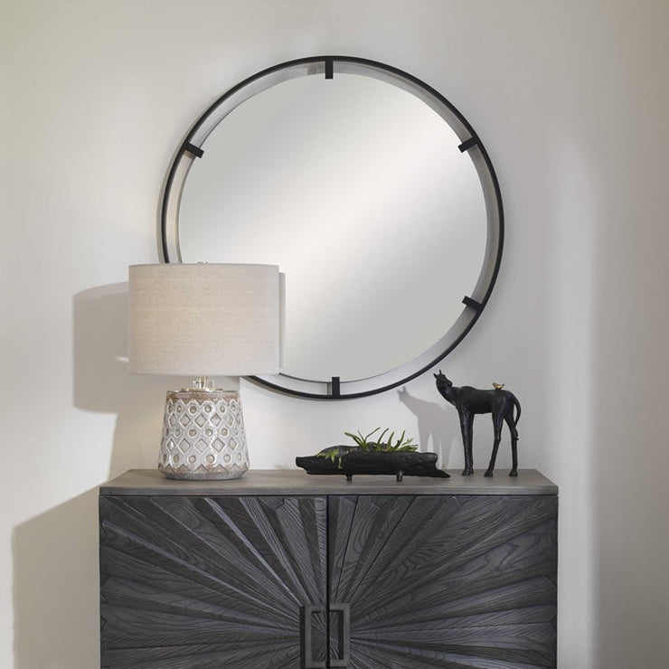 Uttermost Cashel Black Iron Round Mirror