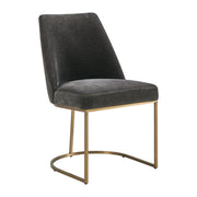 Uttermost Hanni Charcoal Velvet Dining Chair with Curved Steel Frame