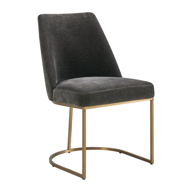 Uttermost Hanni Charcoal Velvet Dining Chair with Curved Steel Frame