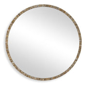 Uttermost Odeon Ridged Capriz Shell Inlay Round Mirror with Bronze Iron