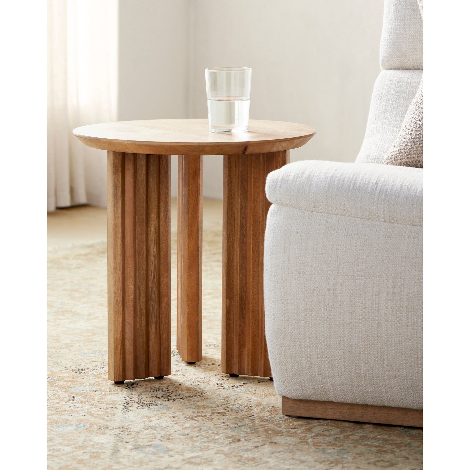Surya Agnes Modern Natural Mango Wood Round End Table AGNE-002 ...