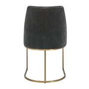Uttermost Hanni Charcoal Velvet Dining Chair with Curved Steel Frame