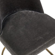 Uttermost Hanni Charcoal Velvet Dining Chair with Curved Steel Frame