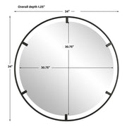 Uttermost Cashel Black Iron Round Mirror