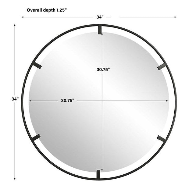 Uttermost Cashel Black Iron Round Mirror