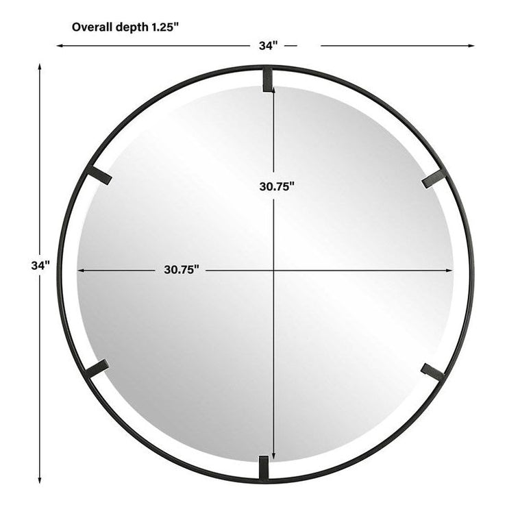 Uttermost Cashel Black Iron Round Mirror