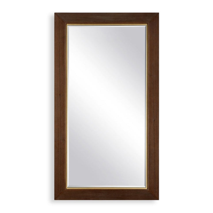 Uttermost Matheson Walnut with Brushed Gold Accents Framed Mirror