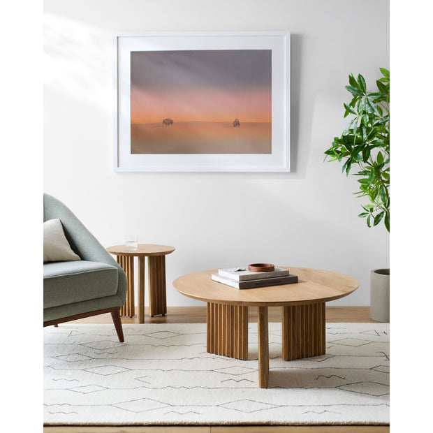 Surya Agnes Modern Natural Mango Wood Round Coffee Table AGNE-001