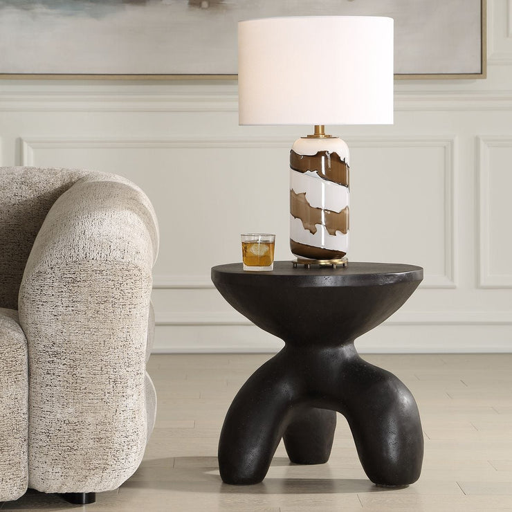 Uttermost Veta Black Modern Organic Accent Table ~ For Use Indoors and Outdoors