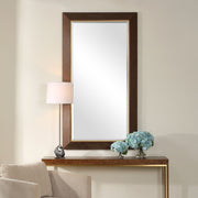 Uttermost Matheson Walnut with Brushed Gold Accents Framed Mirror