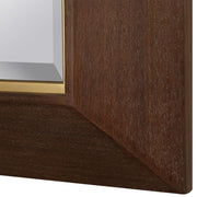Uttermost Matheson Walnut with Brushed Gold Accents Framed Mirror