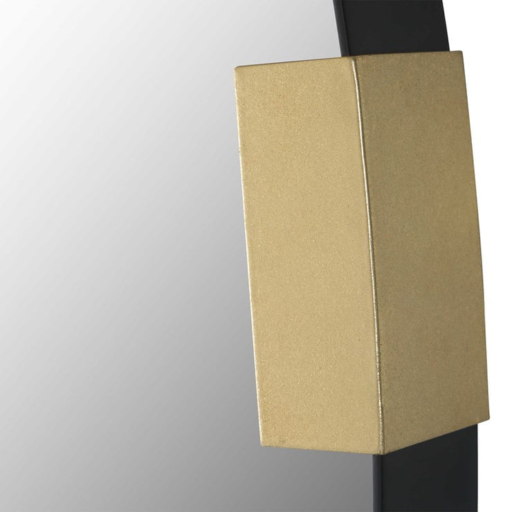 Uttermost Clip Black and Gold Iron Round Mirror