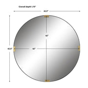 Uttermost Clip Black and Gold Iron Round Mirror
