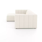 Four Hands Langham Channeled 3 Piece Left Chaise Sectional ~ Fayette Cloud Upholstered Performance Fabric