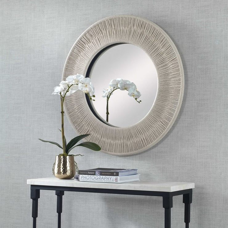Uttermost Sailor’s Knot White Rope Small Round Mirror