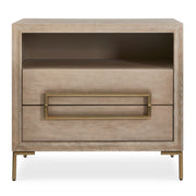 Uttermost Alessia Light Oak Side Table With Brushed Brass Hardware