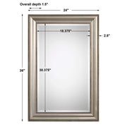 Casa Bella Living Antique Champagne Silver Leaf With Small Beaded Frame Mirror